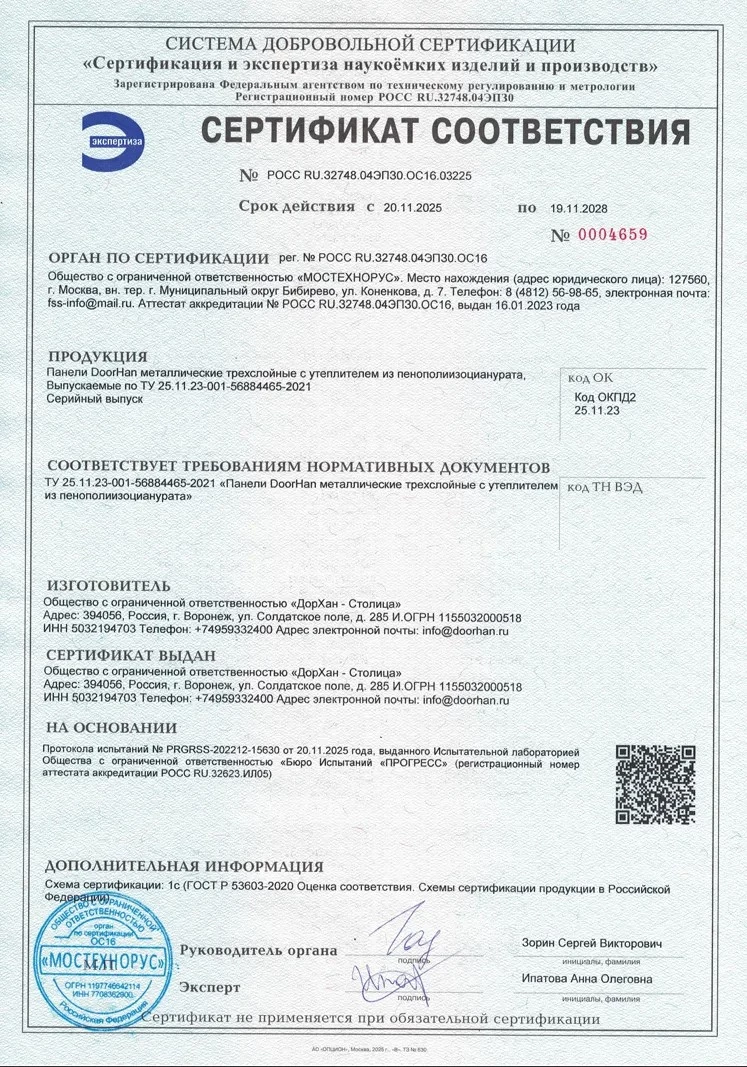 Сертификат соответствия ТУ